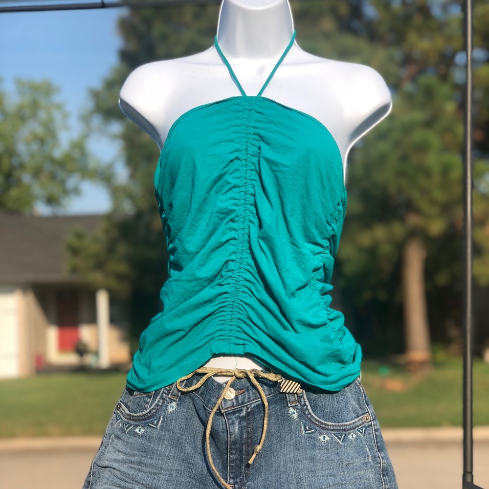 Adorable teal French Connection large halter top
